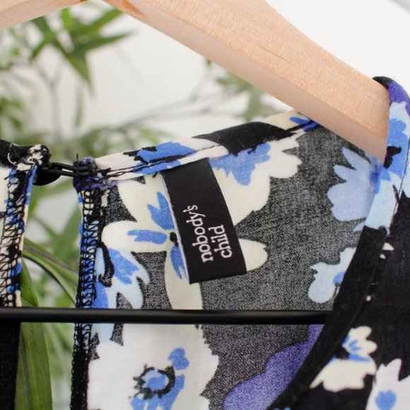 Nobodys Child Blue Wildflower Midi Slit Dress OSFA - Picture 4 of 5